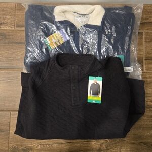 Orvis Blue Pullover And Charcoal Eddie Bauer Pullover